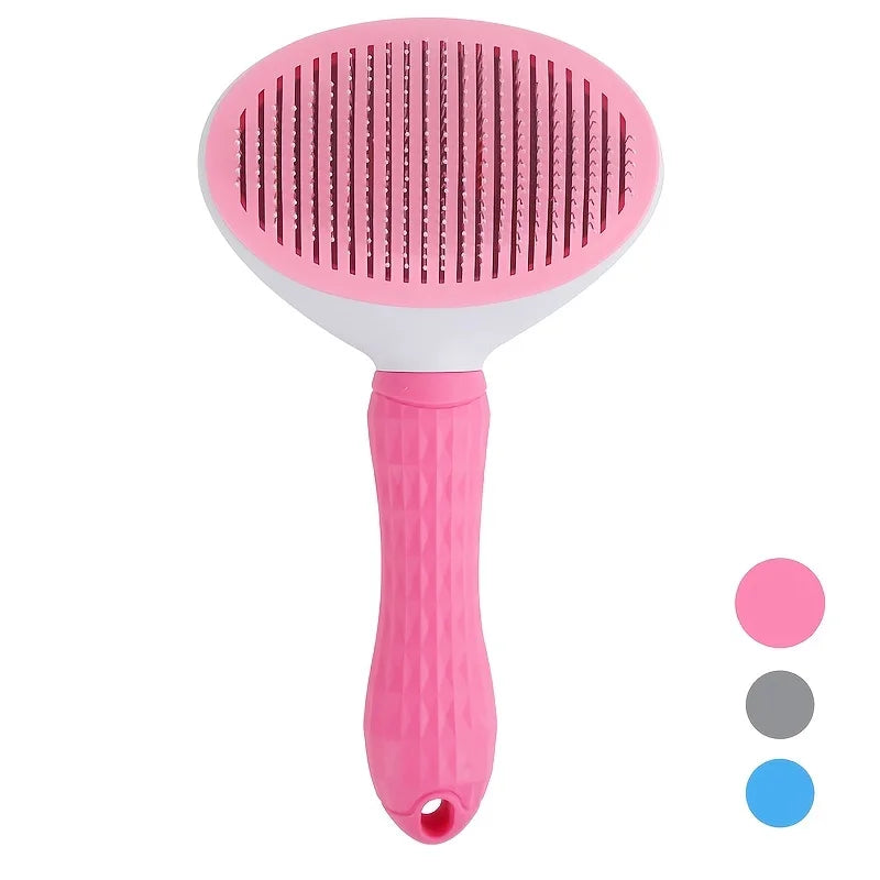 ONE-CLICK SELF-CLEANING PET HAIR REMOVAL COMB FOR DOGS & CATS
