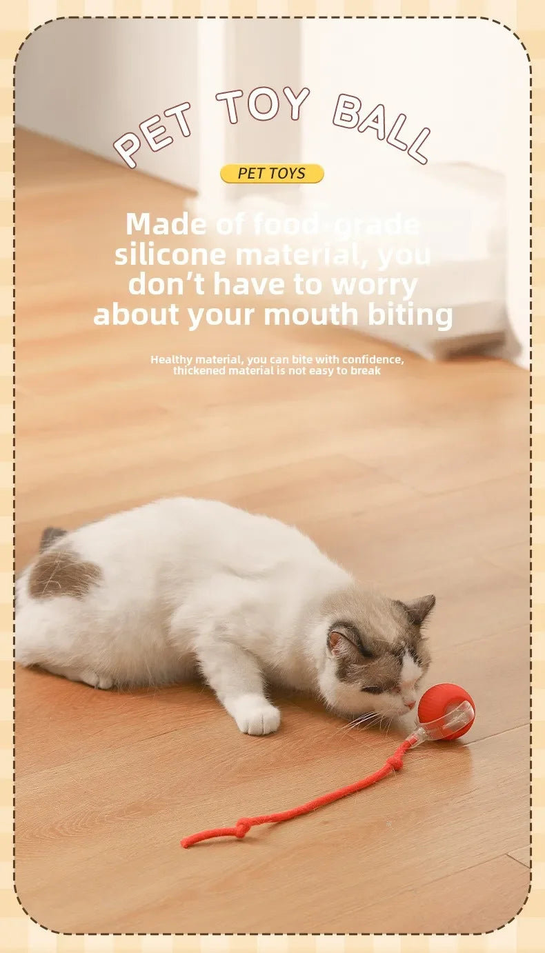 SMART RECHARGEABLE INTERACTIVE BALL ROLLING TOY FOR CATS AND DOGS