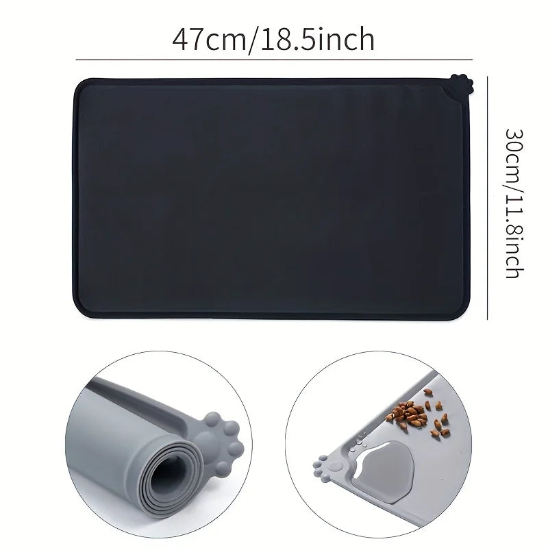WATERPROOF NON SLIP SILICONE FEEDING MAT FOR DOGS AND CATS
