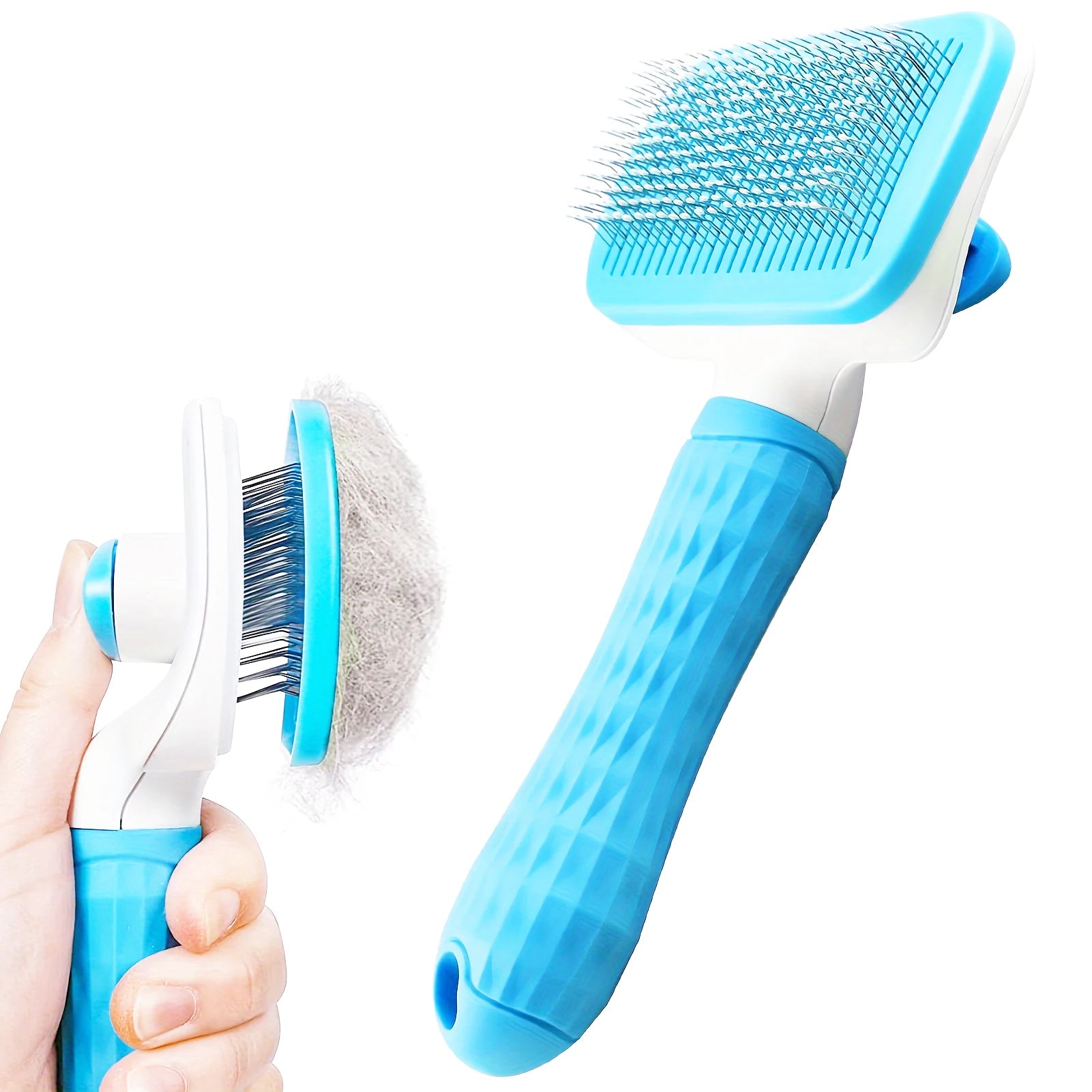 SELF-CLEANING PET MASSAGE & GROOMING BRUSH FOR CATS AND DOGS
