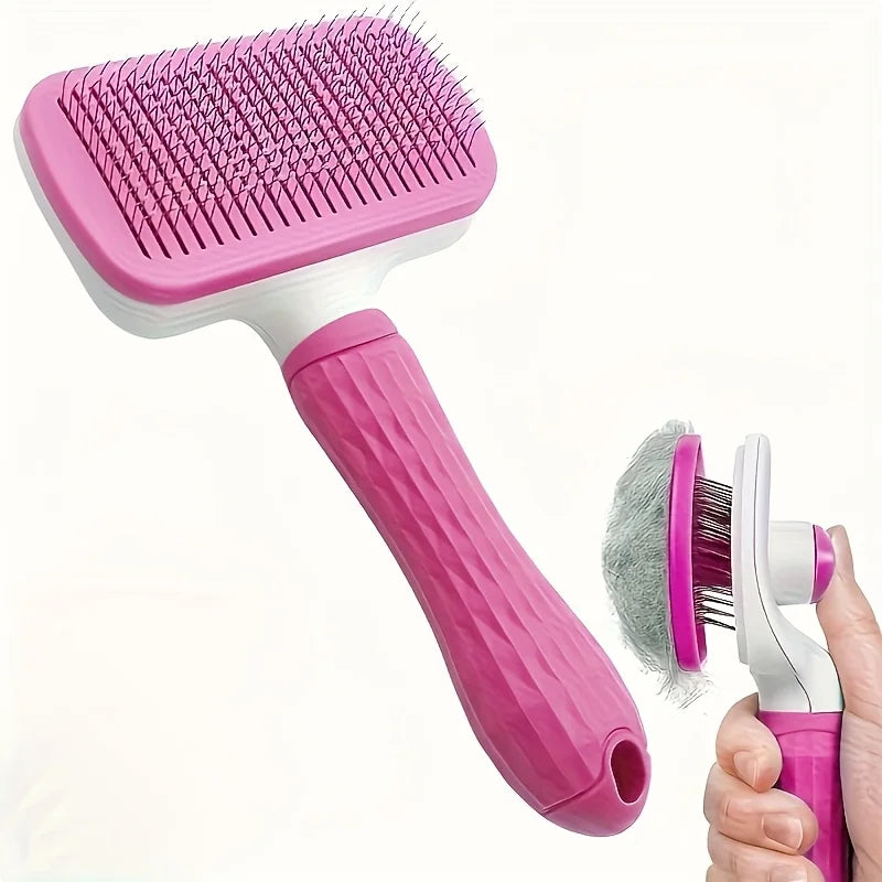 SELF-CLEANING PET MASSAGE & GROOMING BRUSH FOR CATS & DOGS