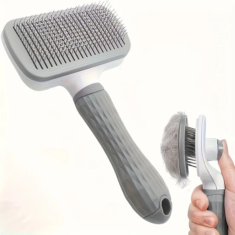 SELF-CLEANING PET MASSAGE & GROOMING BRUSH FOR CATS & DOGS