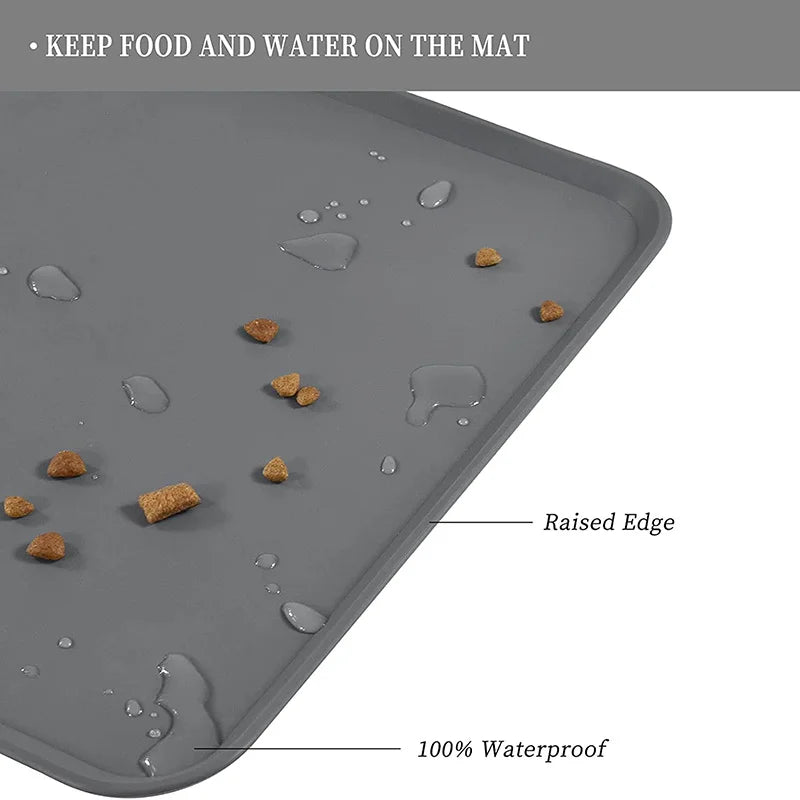 WATERPROOF NON SLIP SILICONE FEEDING MAT FOR DOGS AND CATS