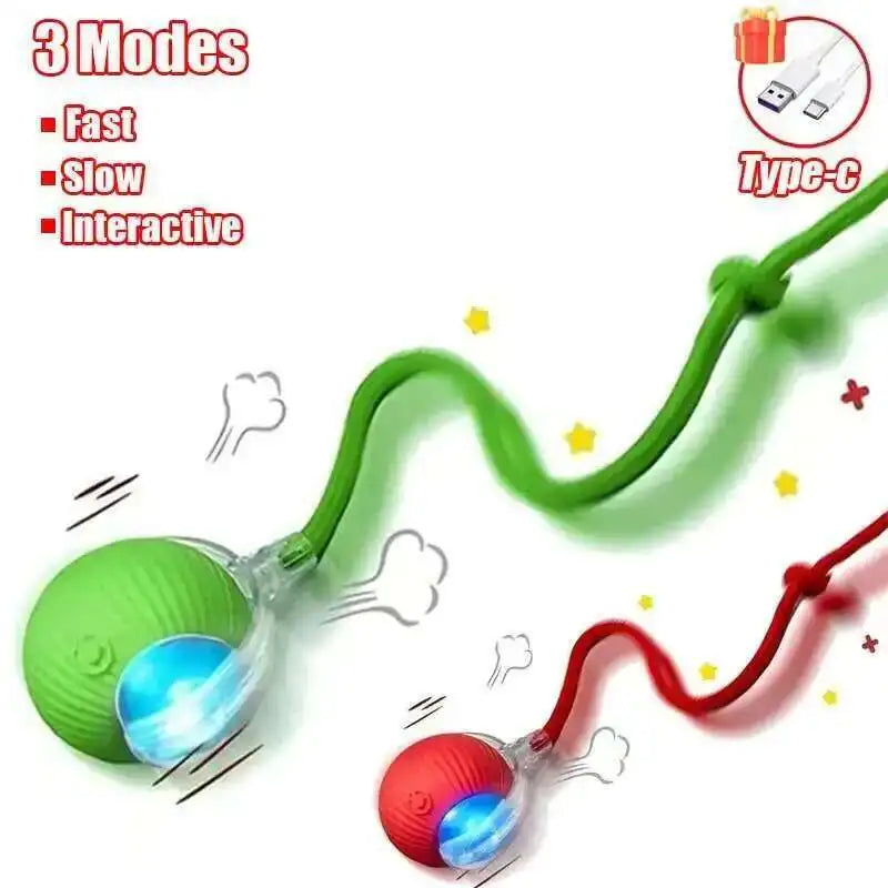 SMART RECHARGEABLE INTERACTIVE ROLLING BALL TOY FOR CATS AND DOGS