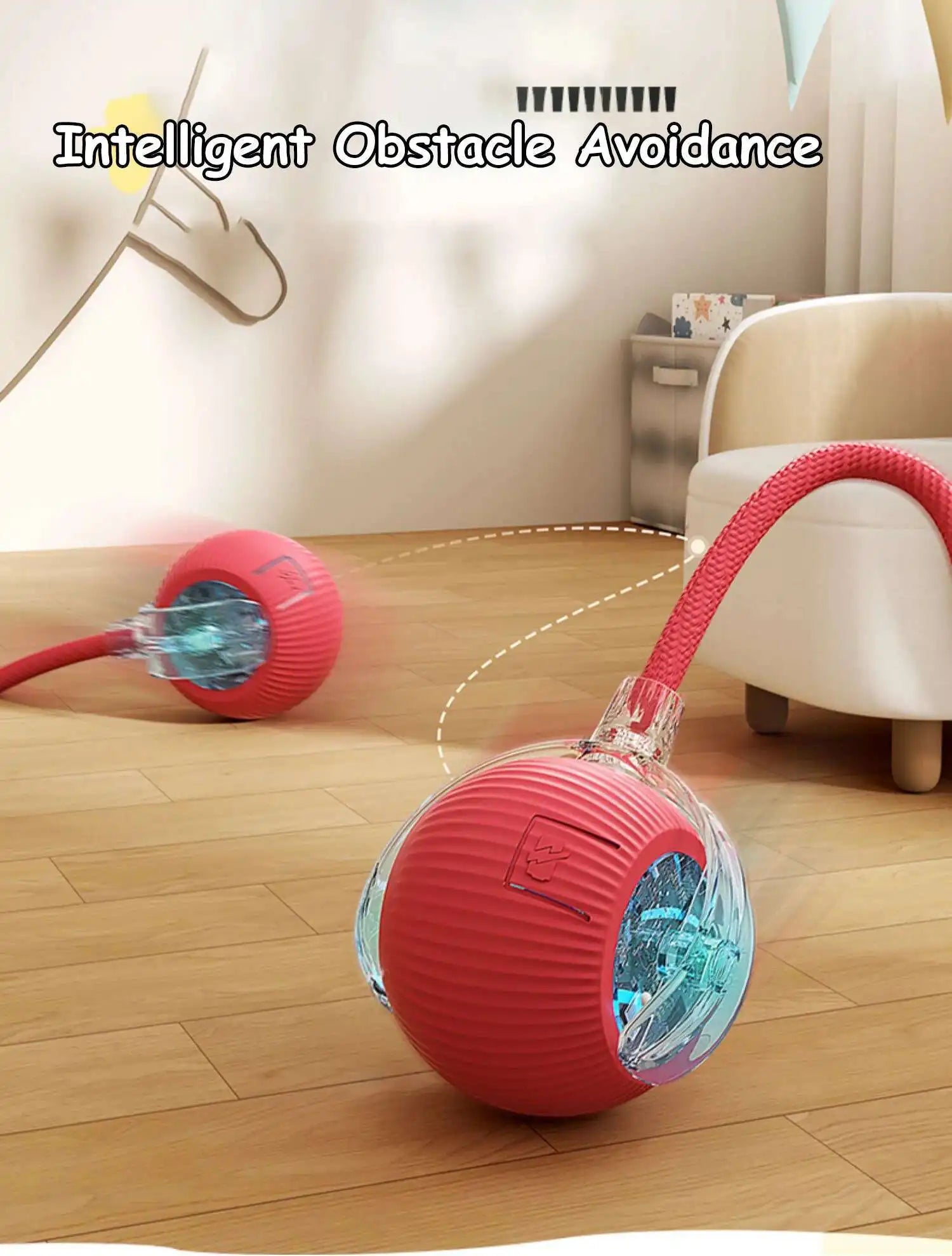 SMART RECHARGEABLE INTERACTIVE ROLLING BALL TOY FOR CATS AND DOGS