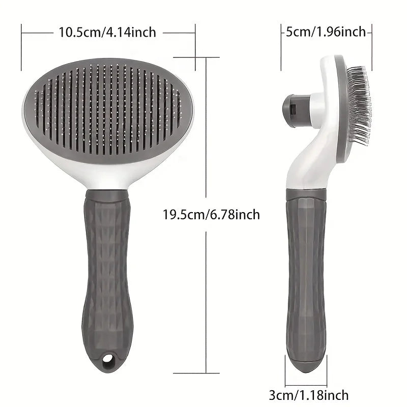 ONE-CLICK SELF-CLEANING PET HAIR REMOVAL COMB FOR DOGS & CATS