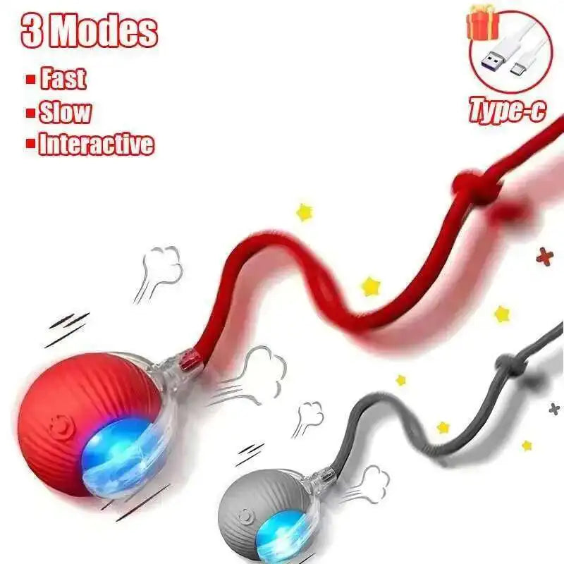 SMART RECHARGEABLE INTERACTIVE ROLLING BALL TOY FOR CATS AND DOGS