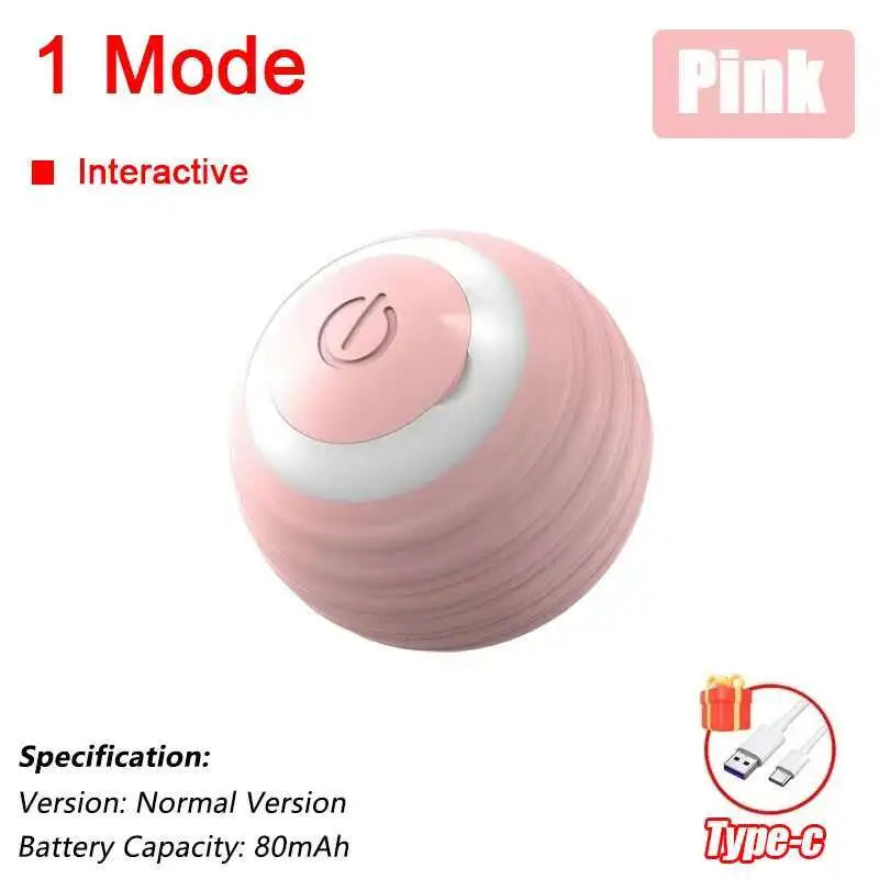 SMART RECHARGEABLE INTERACTIVE ROLLING BALL TOY FOR CATS AND DOGS