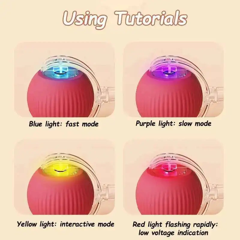 SMART RECHARGEABLE INTERACTIVE ROLLING BALL TOY FOR CATS AND DOGS