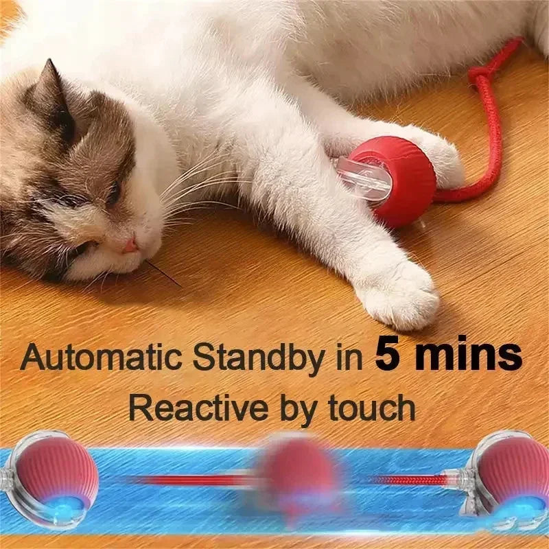 SMART RECHARGEABLE INTERACTIVE ROLLING BALL TOY FOR CATS AND DOGS