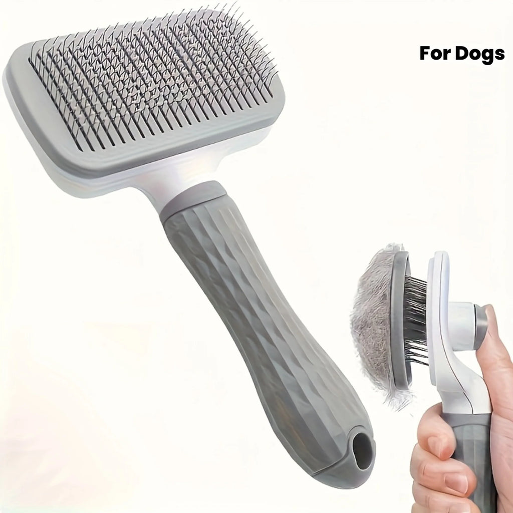 SELF-CLEANING PET MASSAGE & GROOMING BRUSH FOR CATS & DOGS
