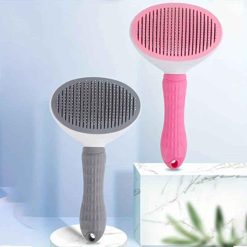 ONE-CLICK SELF-CLEANING PET HAIR REMOVAL COMB FOR DOGS & CATS