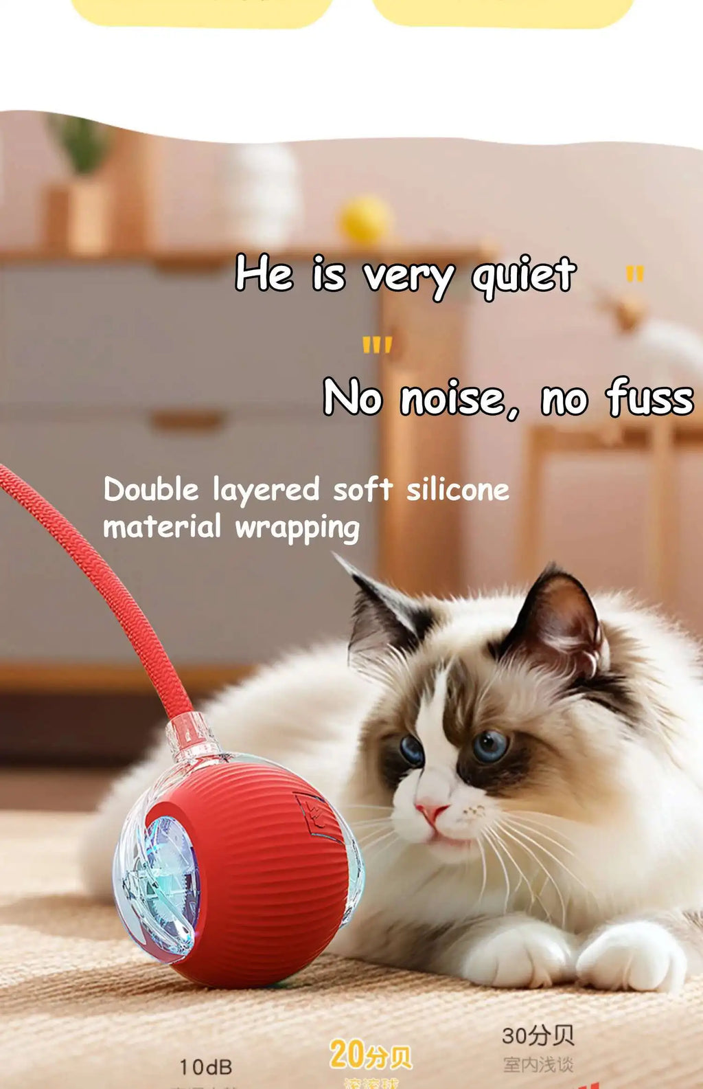 SMART RECHARGEABLE INTERACTIVE ROLLING BALL TOY FOR CATS AND DOGS