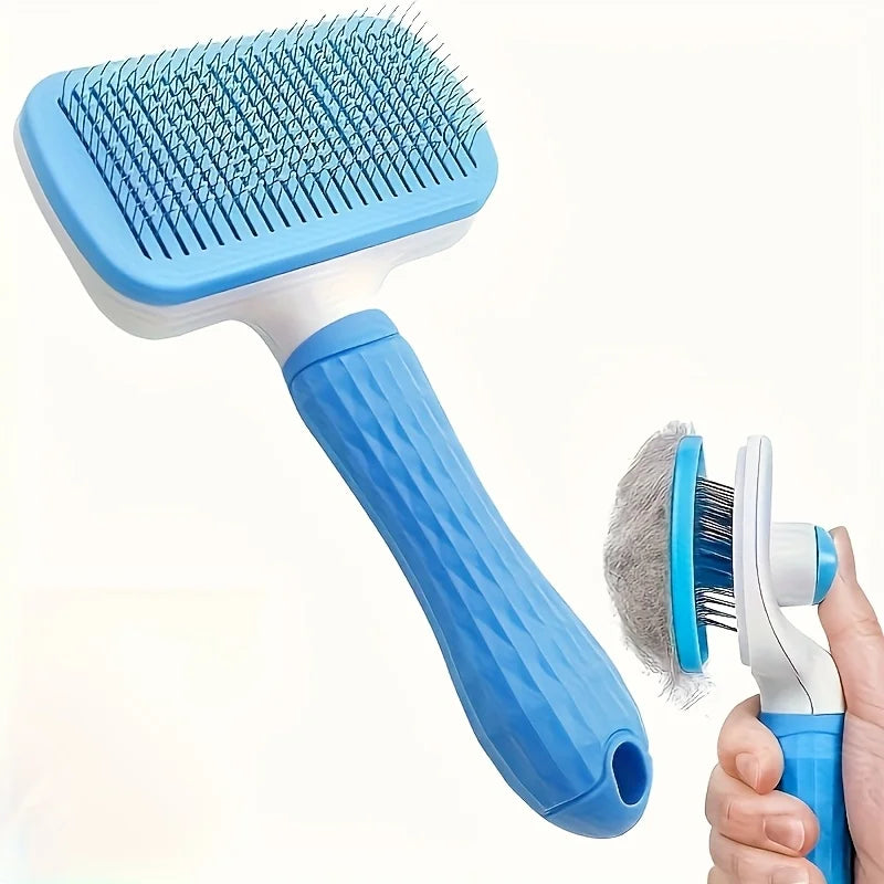 SELF-CLEANING PET MASSAGE & GROOMING BRUSH FOR CATS & DOGS
