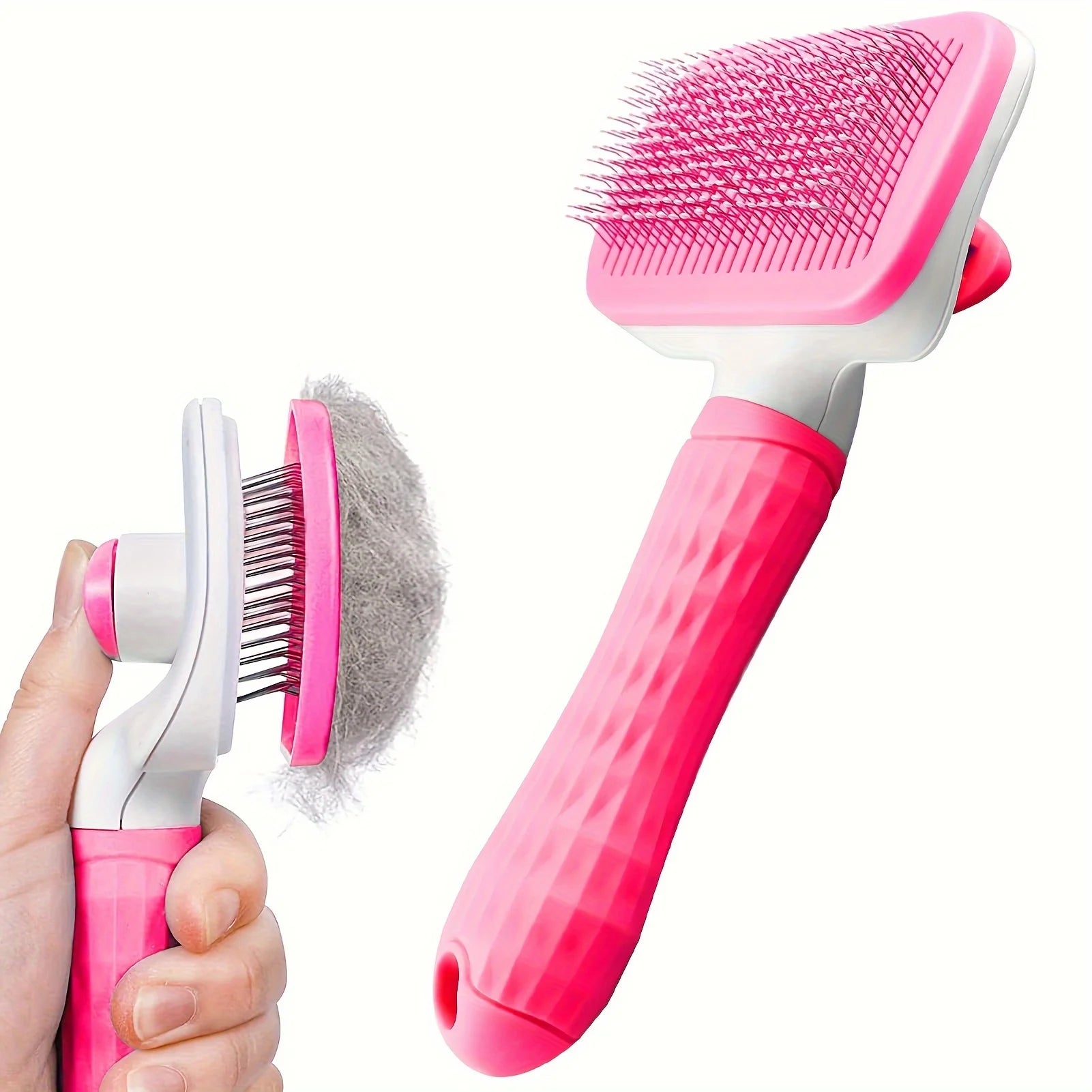 SELF-CLEANING PET MASSAGE & GROOMING BRUSH FOR CATS AND DOGS