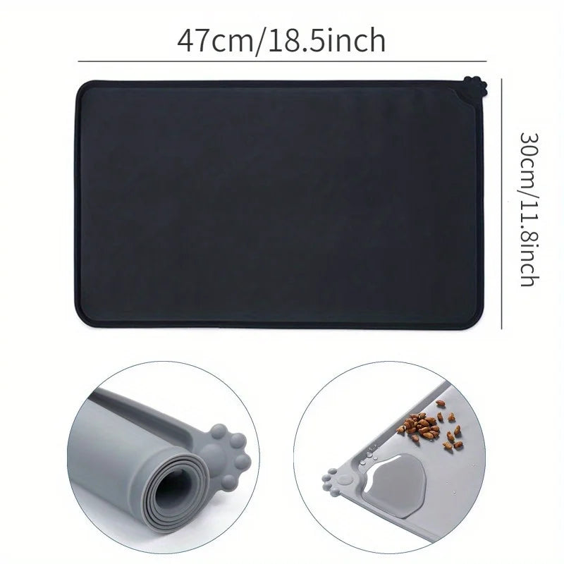 WATERPROOF NON SLIP SILICONE FEEDING MAT FOR DOGS AND CATS
