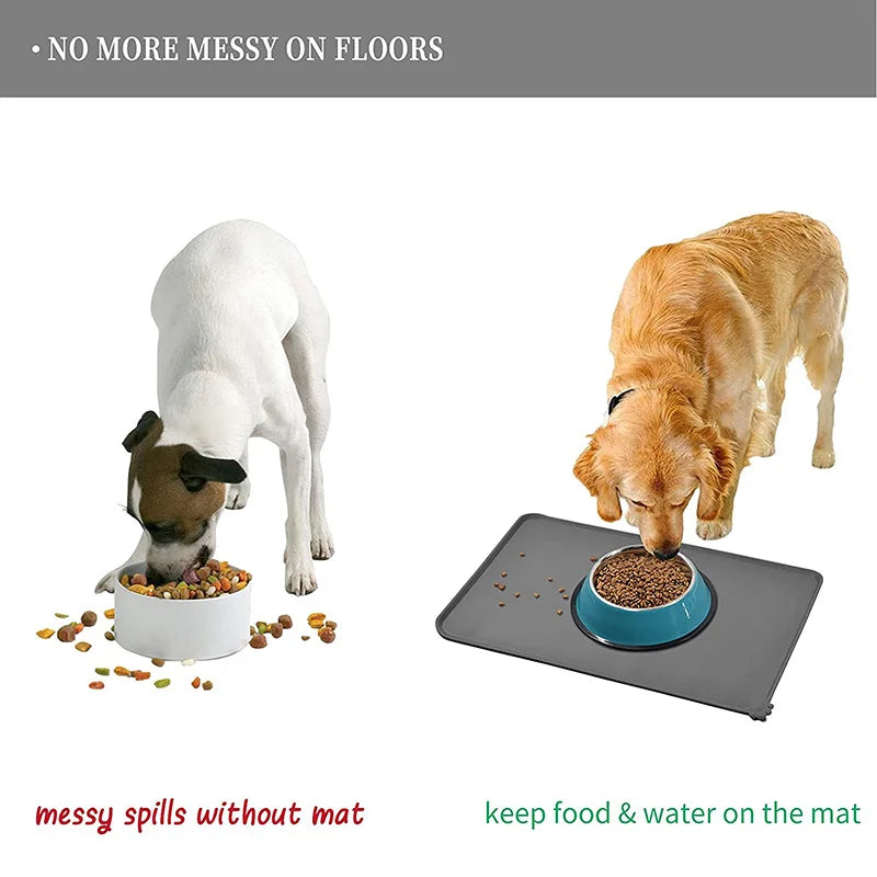 WATERPROOF NON SLIP SILICONE FEEDING MAT FOR DOGS AND CATS
