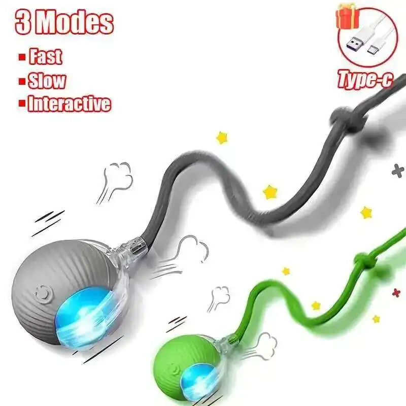 SMART RECHARGEABLE INTERACTIVE ROLLING BALL TOY FOR CATS AND DOGS