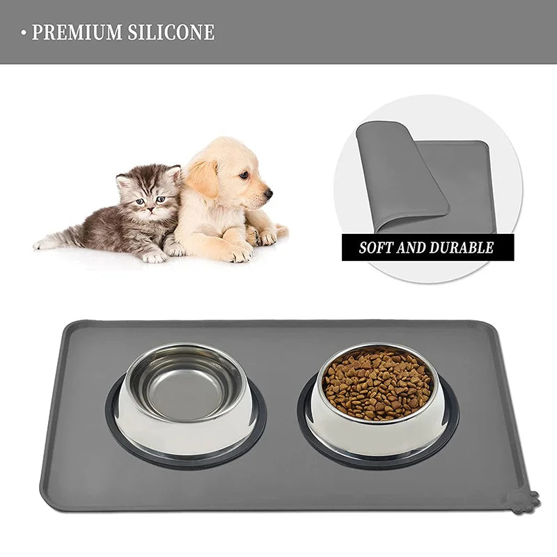 WATERPROOF NON SLIP SILICONE FEEDING MAT FOR DOGS AND CATS