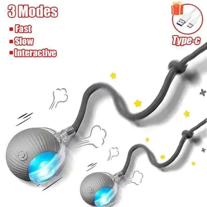 SMART RECHARGEABLE INTERACTIVE ROLLING BALL TOY FOR CATS AND DOGS