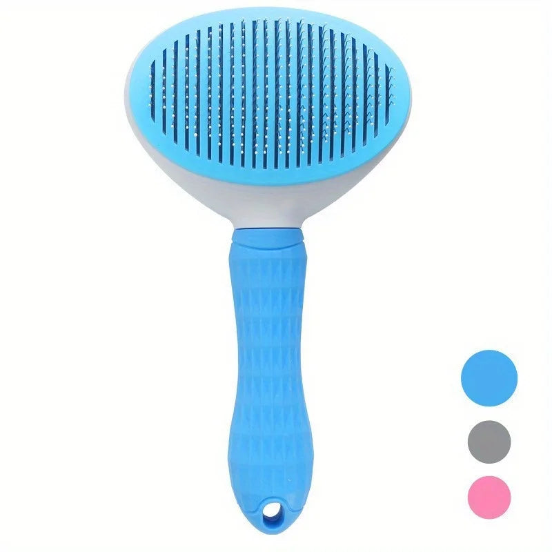 ONE-CLICK SELF-CLEANING PET HAIR REMOVAL COMB FOR DOGS & CATS